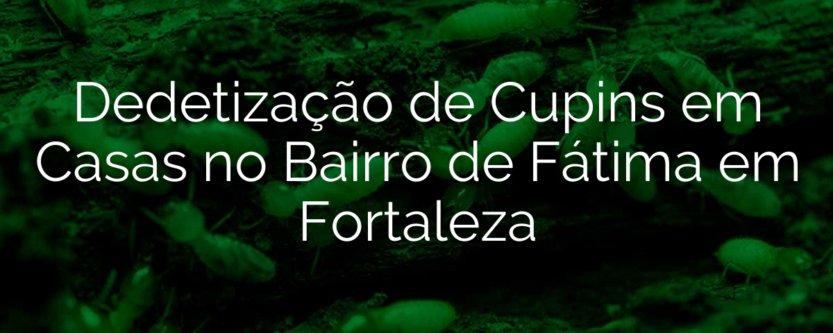 Dedetização de Cupins em Casas no Bairro de Fátima em Fortaleza