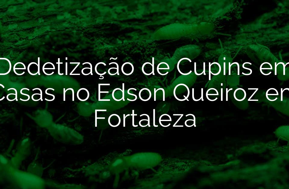 Dedetização de Cupins em Casas no Edson Queiroz em Fortaleza