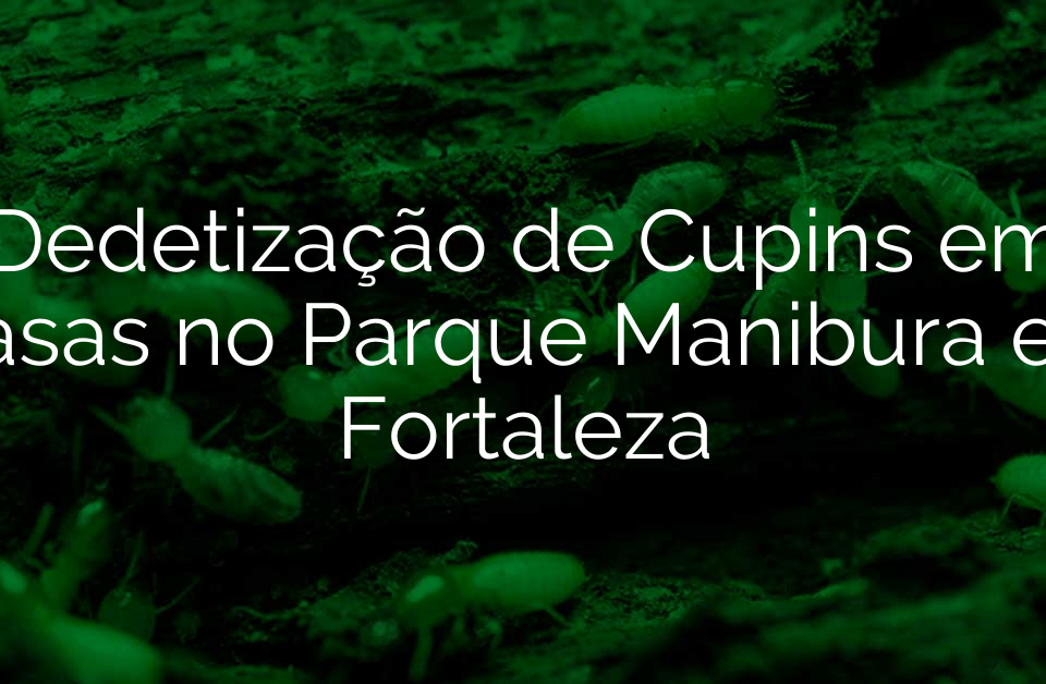 Dedetização de Cupins em Casas no Parque Manibura em Fortaleza